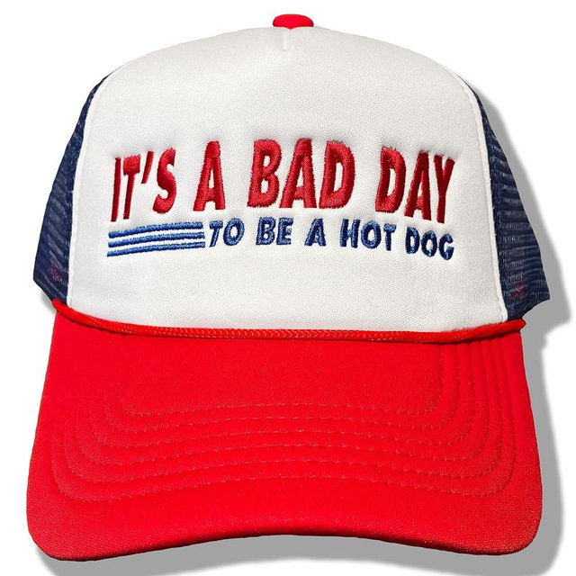 Catnip Clipart | It’s a Bad Day to Be a Hot Dog | Foam Trucker Hat | Funny, Cute, and Trendy with Adjustable Snapback, Unisex