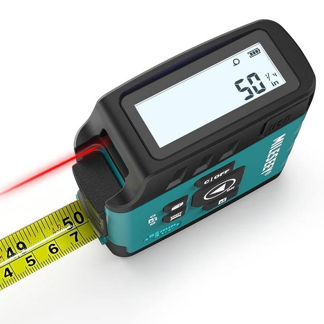 MiLESEEY DT20 Laser Tape Measure 3-in-1, 130FT Laser Distance Meter, 16FT Digital Tape Measure, Regular Tape Measure, Area Volume Measuring Pythagorean Mode, Waterproof and Rechargeable