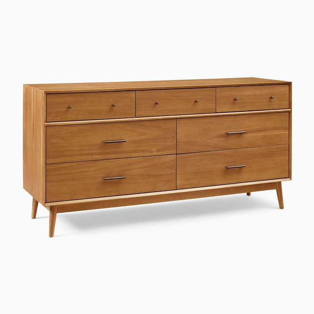 Mid-Century 7-Drawer Dresser, Acorn