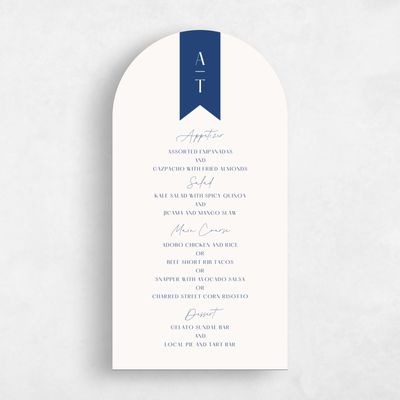 Blue Arch Wedding Menu - Raven