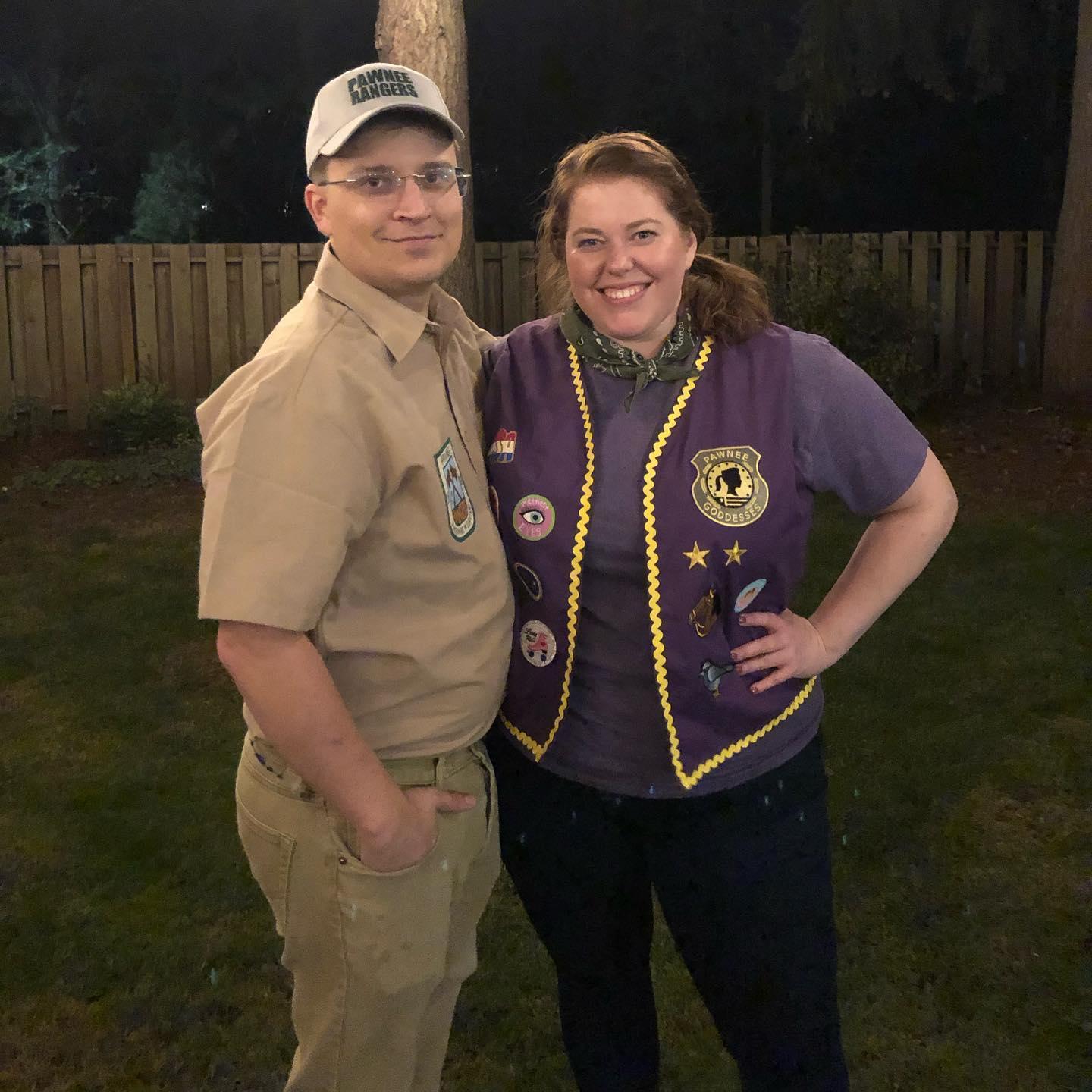 Our first couples costume - A Pawnee Ranger and a Pawnee Goddess from Parks and Recreation.