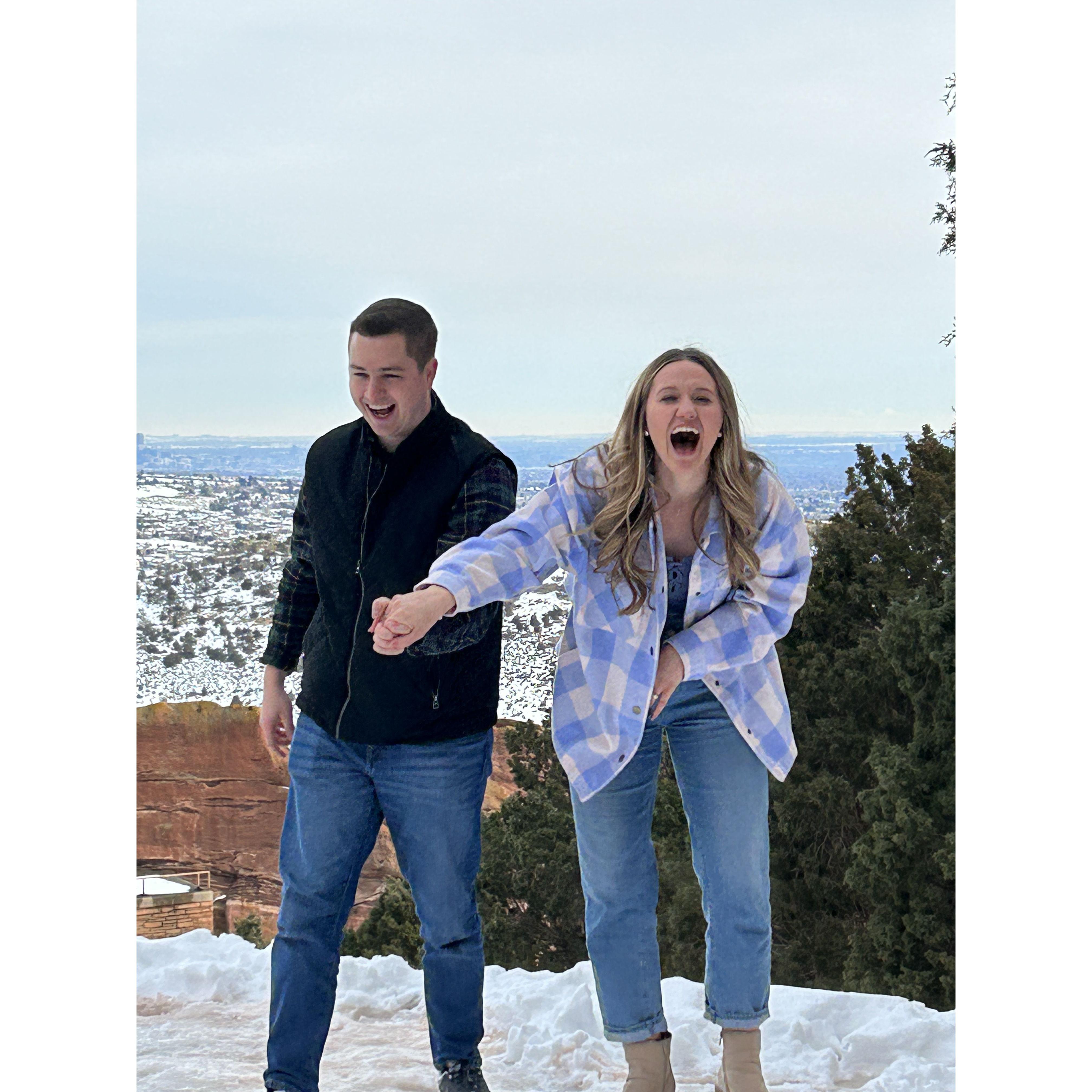 Everyone at Red Rocks started cheering for us