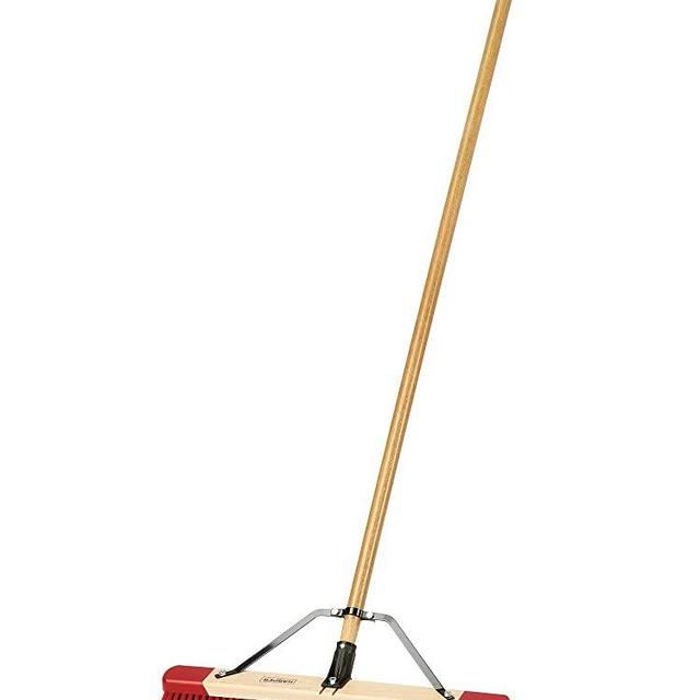 Harper 3424P1 Premium Indoor/Outdoor Multi-Surface All-Purpose Hardwood 24 in. Push Broom Dual Bristle, Brown