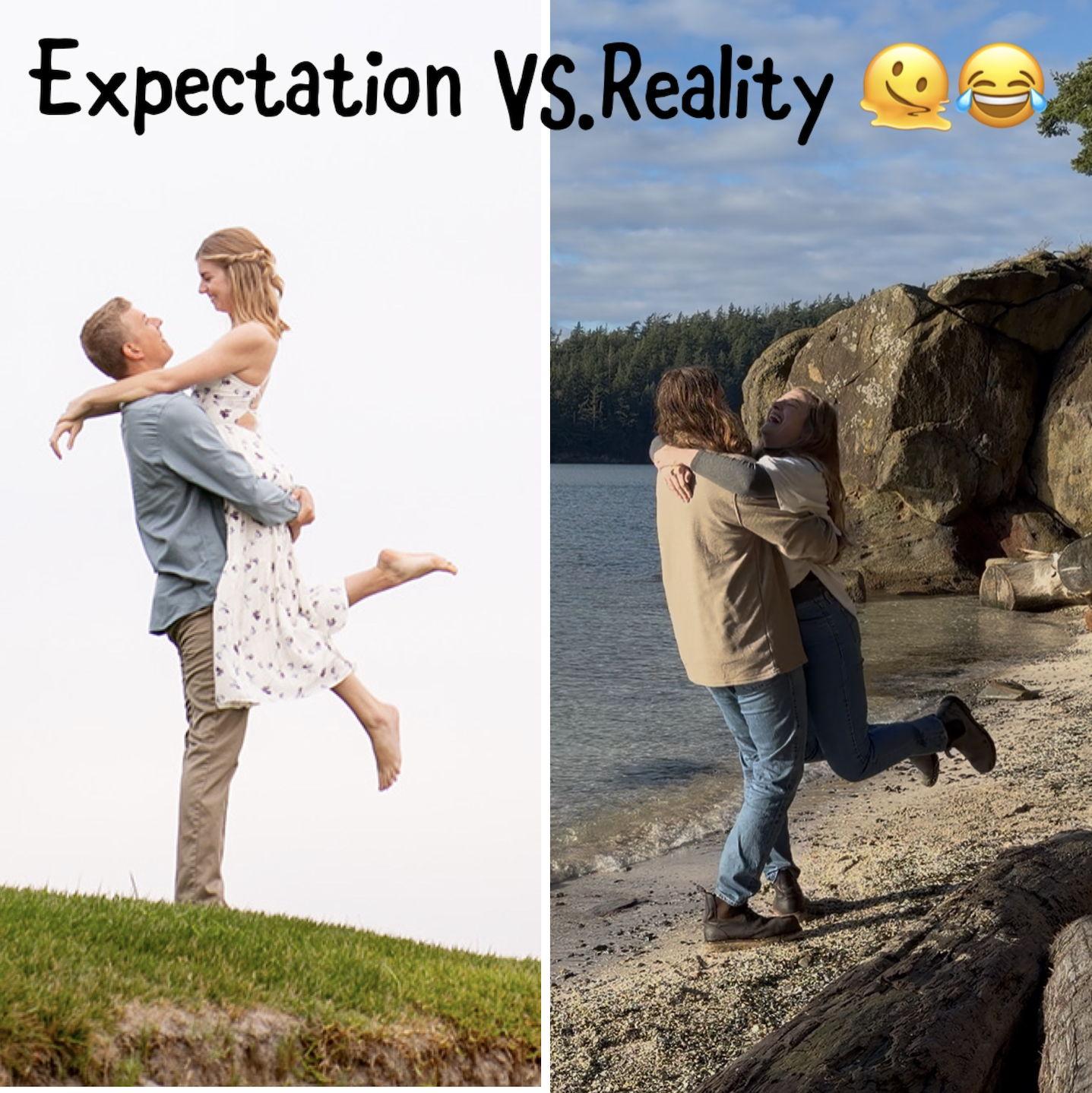 Having fun taking DIY engagement photos & trying to recreate poses.