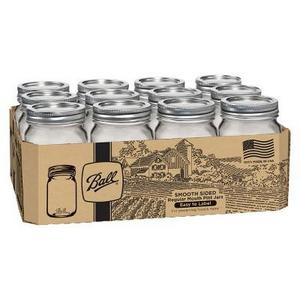 Ball® Smooth-Sided, Regular Mouth Pint (16 Oz.) Glass Mason Jars, 12ct