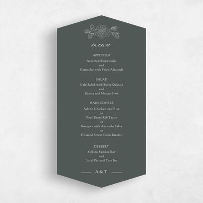 Green Diamond Wedding Menu - Mauve
