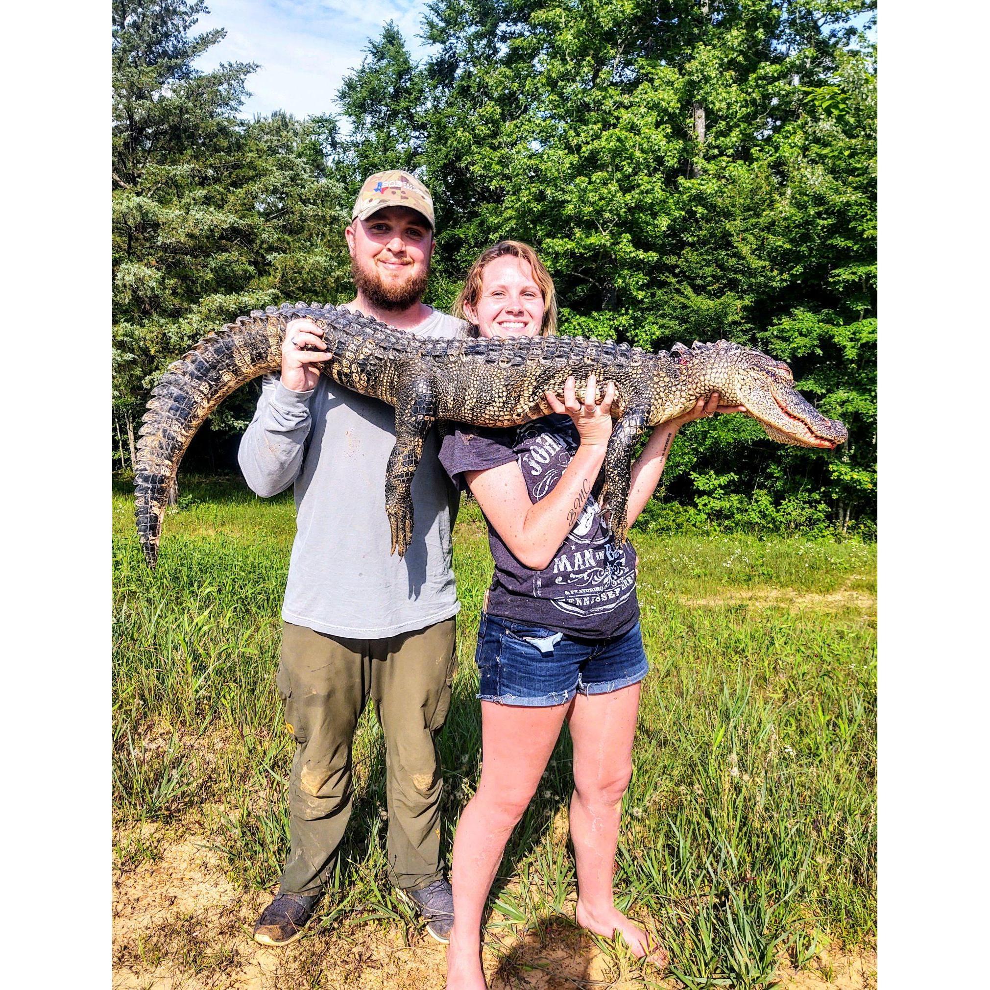 Savannah’s first encounter with a big lizard.