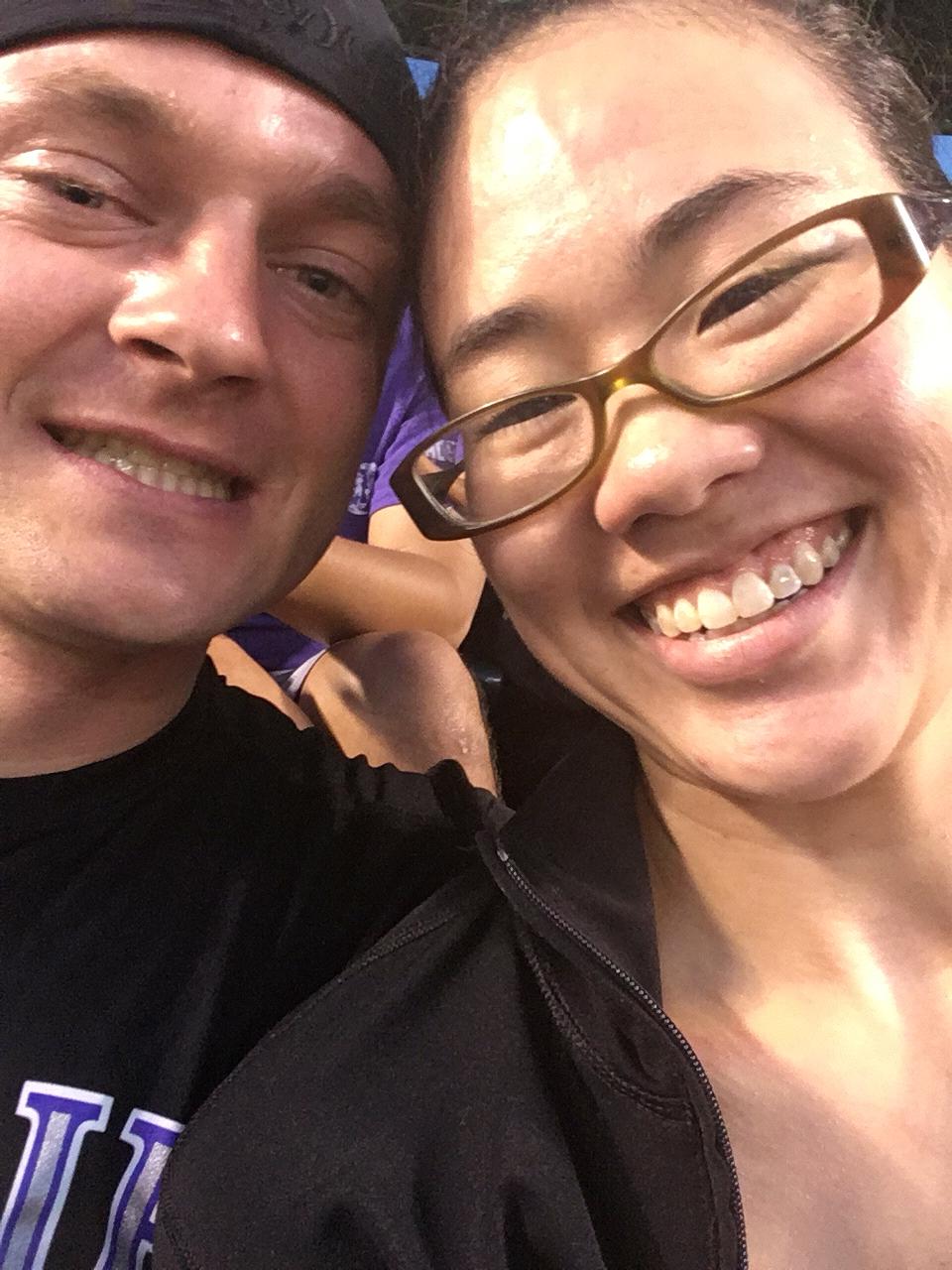 At the Rockies game for a fundraiser.