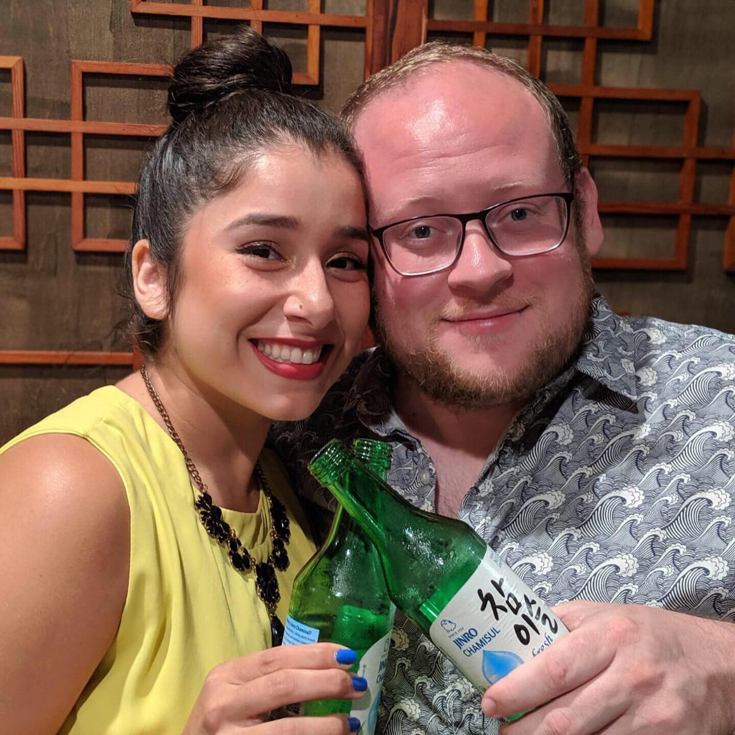 Cheers over drinks at my birthday dinner this year