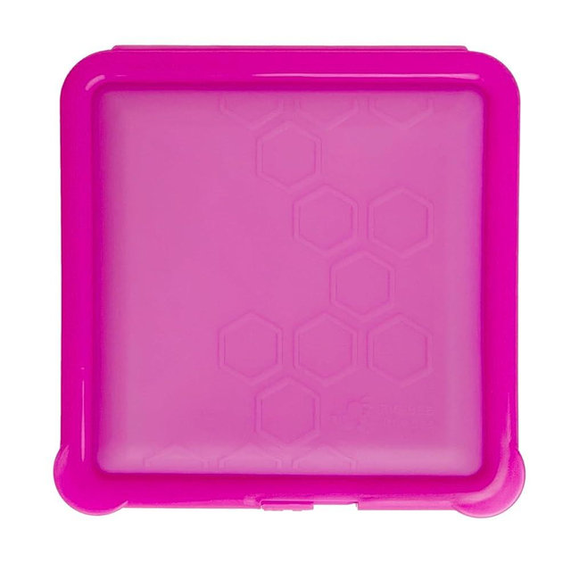 SoftShell Snap-Close, Easy-Clean Silicone Food Storage Container I New 2023 I For Kids’ Lunches, Sandwiches, Snacks & Leftovers I Microwave, Freezer & Dishwasher Safe I 7 in x 7 in I Raspberry