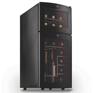 Wine Enthusiast Silent 21 Bottle Dual Zone Wine Refrigerator with Curved Doors