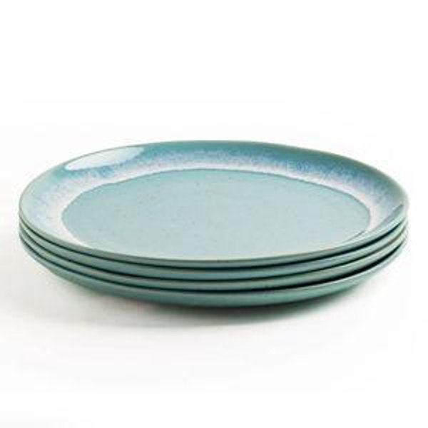 Dinner Plate Stack in Aqua Blue