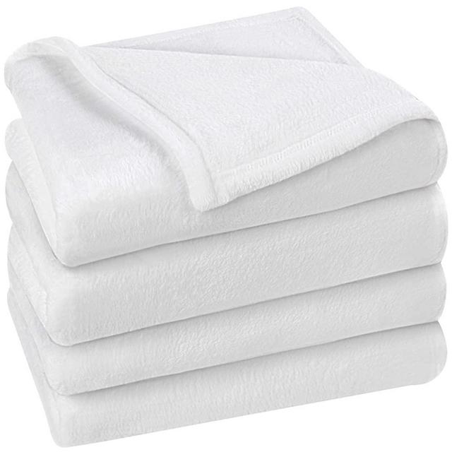 Utopia Bedding Fleece Blanket King Size White 300GSM Luxury Bed Blanket Anti-Static Fuzzy Soft Blanket Microfiber