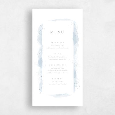 Dusty Blue Wedding Menu - Zortas
