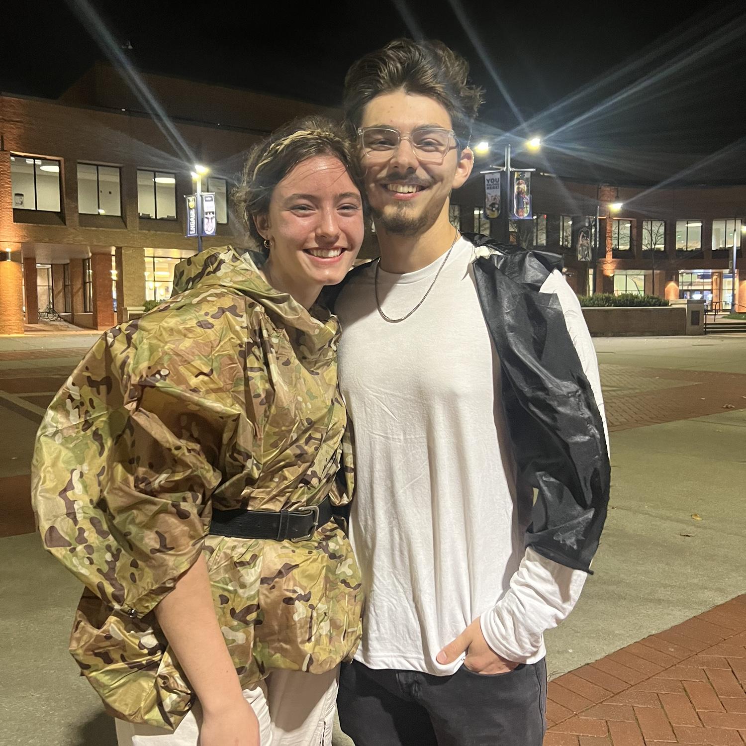 Someone thought I was a trash can the night before, so I had to get a new poncho. But we thought we looked really cute as Han and Leia. -Leah