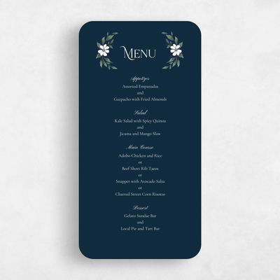 Blue Rounded Wedding Menu - Melcher