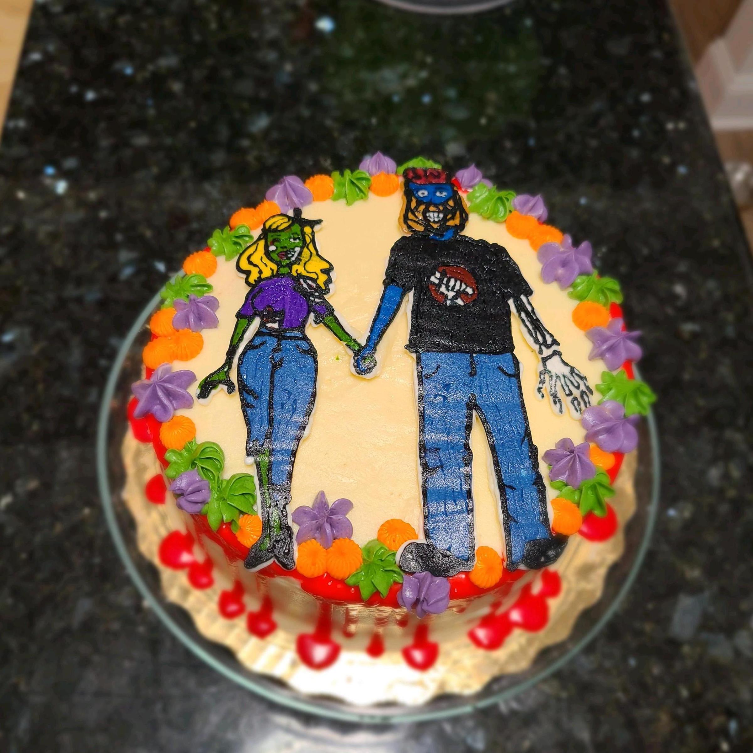 First time Amber and Daniel were zombies on a cake.