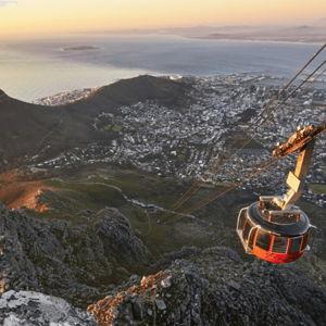 Cable car up Table Mountain in Cape Town
