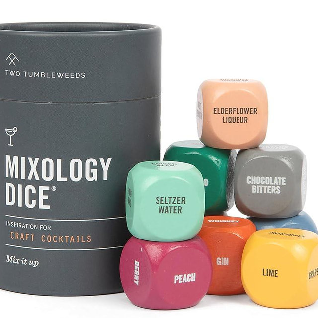 Two Tumbleweeds Mixology Dice - New Edition | Set of 9 Dice to Inspire Craft Cocktails & Mocktails with Recipe Booklet | Unique Gift for The Kitchen or Bar