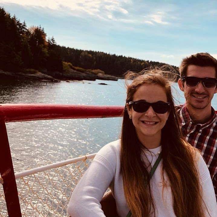 Our very first picture together in Maine, upon which Beth insisted.