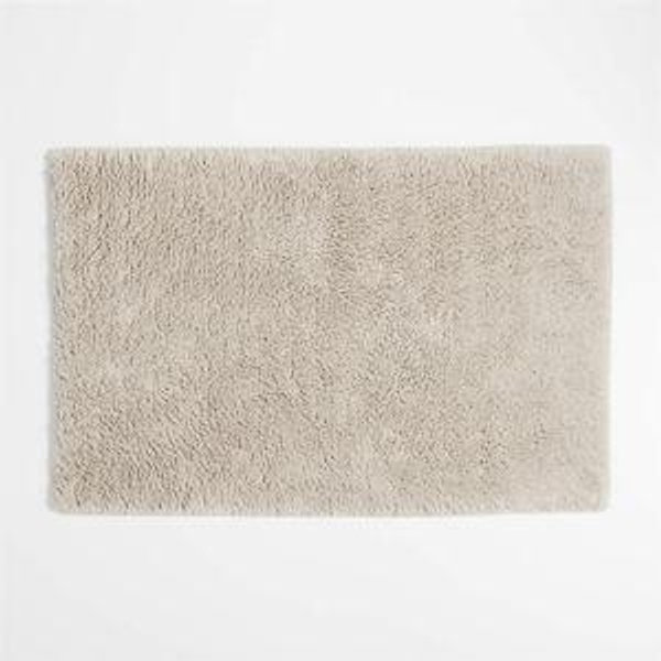 Rylan Organic Cotton Natural Taupe Bath Mat 24"x36" + Reviews | Crate & Barrel