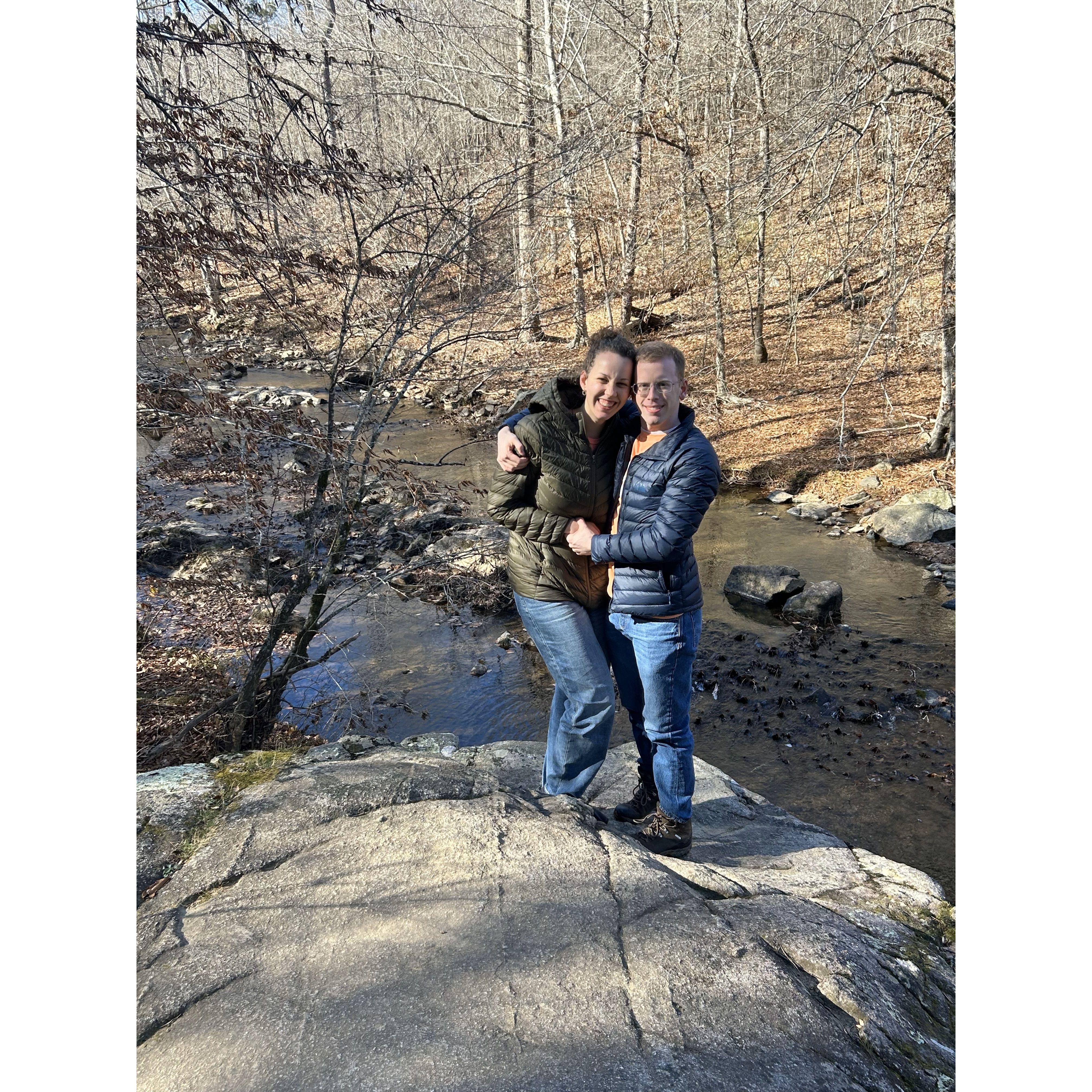 Thank you to John and Phyllis for this picture, a couple who were just walking by when we got engaged and were so sweet to celebrate with us.