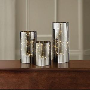 3-Piece LED Hurricane Set with Built-In Micro Lights