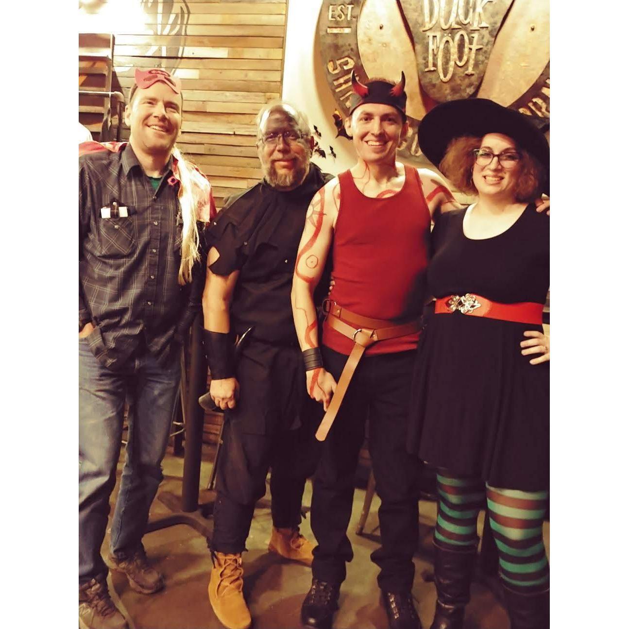 We dressed up for Halloween and a secret event!