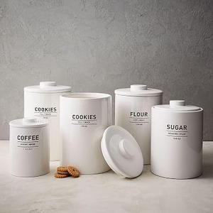 Utility Kitchen Canisters - White Coffee Container