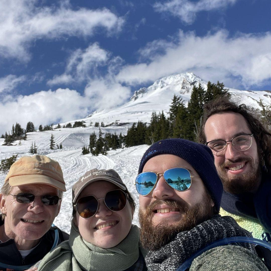 Hiking with Sam and Alexis' dad at Mt. Hood in Oregon.