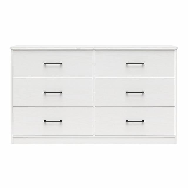 Ameriwood Home BrEZ Build Pearce Wide 6 Drawer Dresser, White