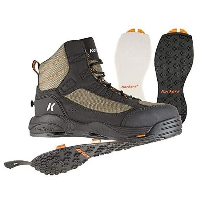 Korkers Greenback Wading Boots - Packed with the Essentials - Includes Interchangeable Felt and Kling-On Soles