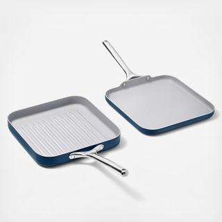 2-Piece Square Griddle & Grill Pan Set