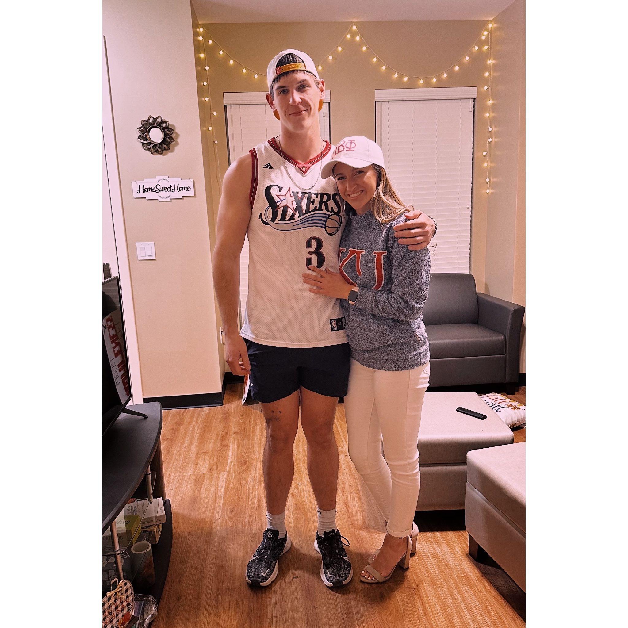 Halloween costumes - Frat boy and sorority girl!