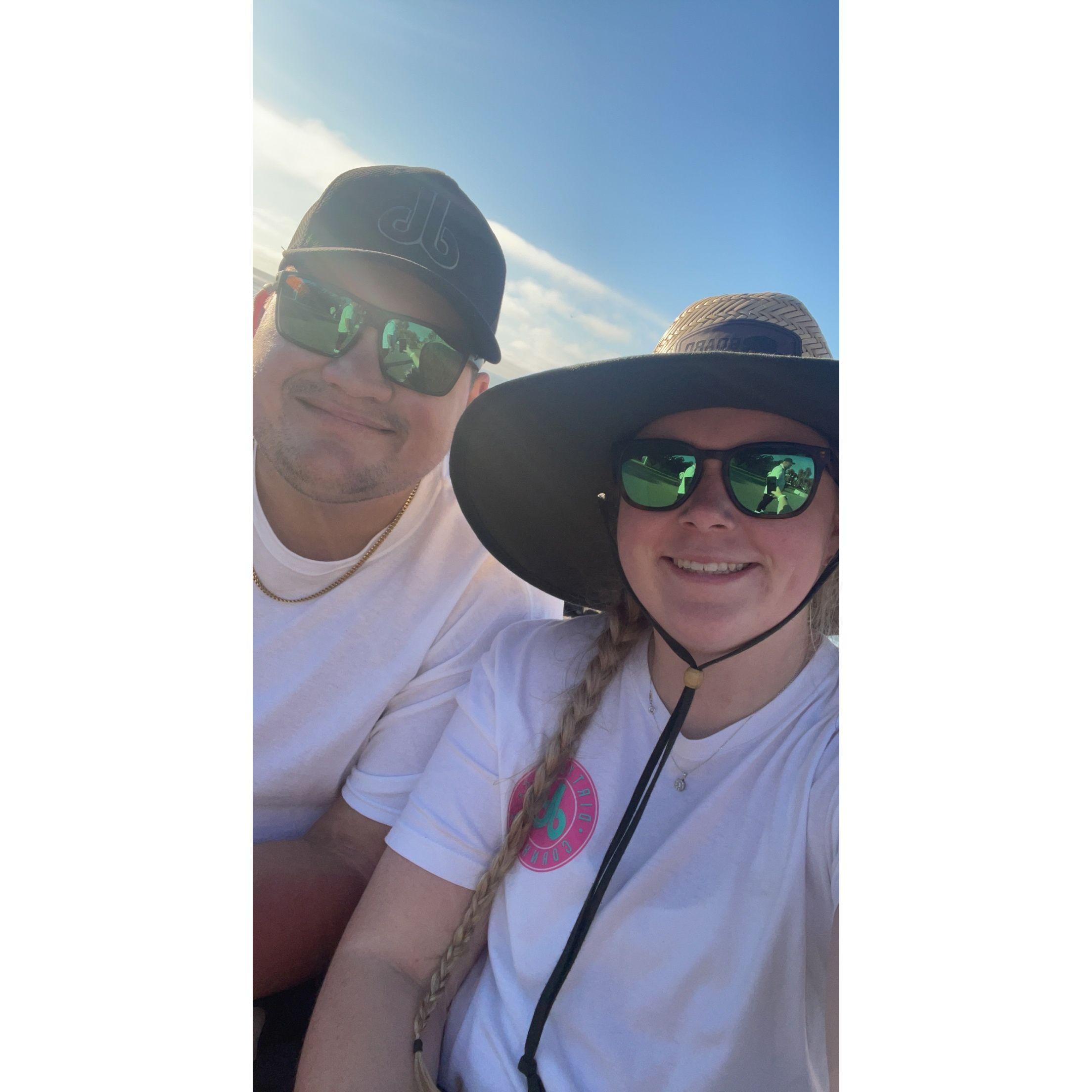 sitting on the beach in California talking about life