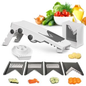 5 Blade Adjustable Mandoline Slicer – White/Grey