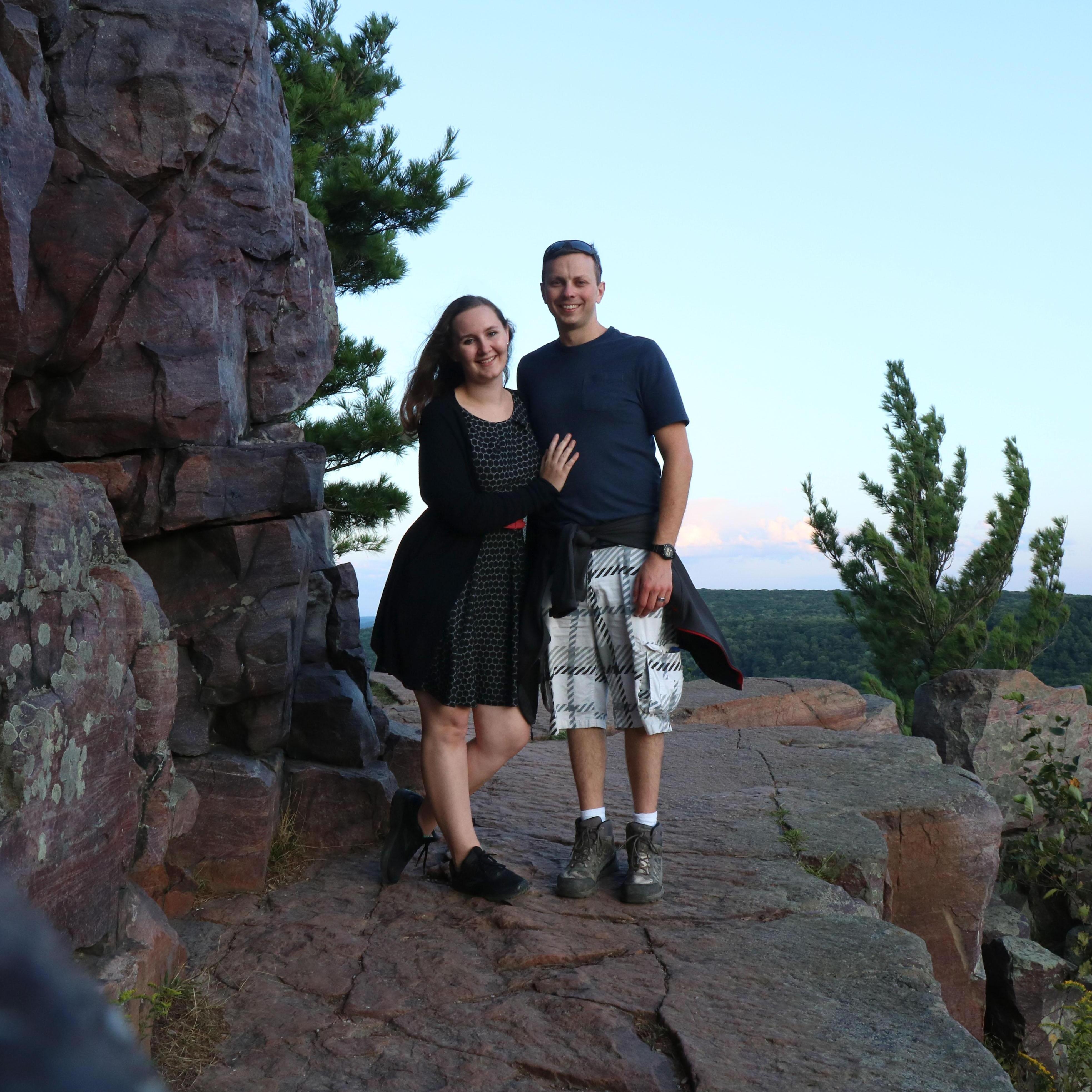 Hiking Devil's Lake State Park, during our Baraboo Trip that we went on to celebrate the last of our long distance plights. We ended up hiking in the dark for an hour after this. - August 2019