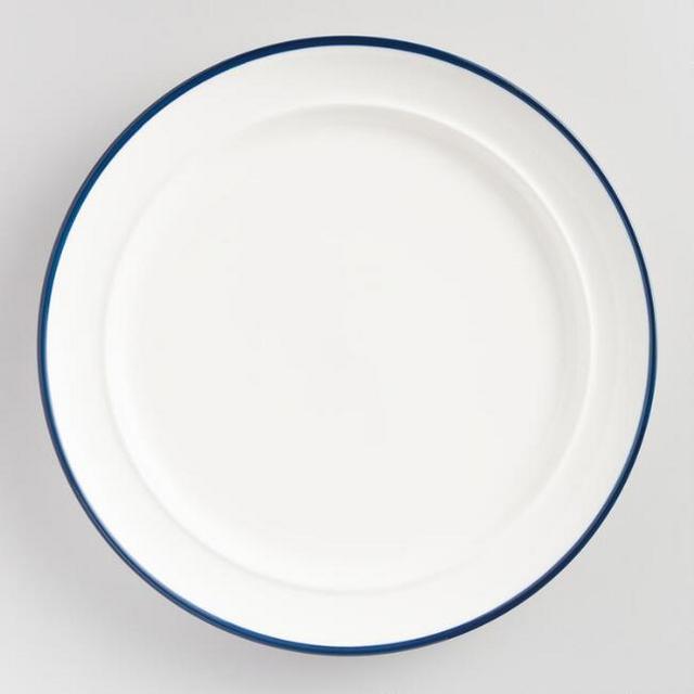 Navy Blue Rim Dinner Plates Set of 6