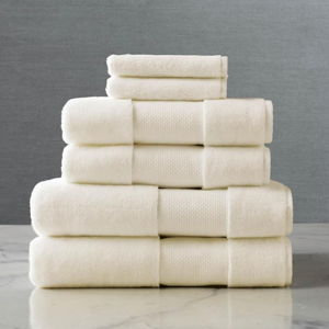 Frontgate Resort Collection; Bath Towels, Set of Six - Ivory
