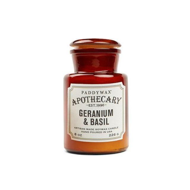 Apothecary 8 oz Candle - Geranium + Basil