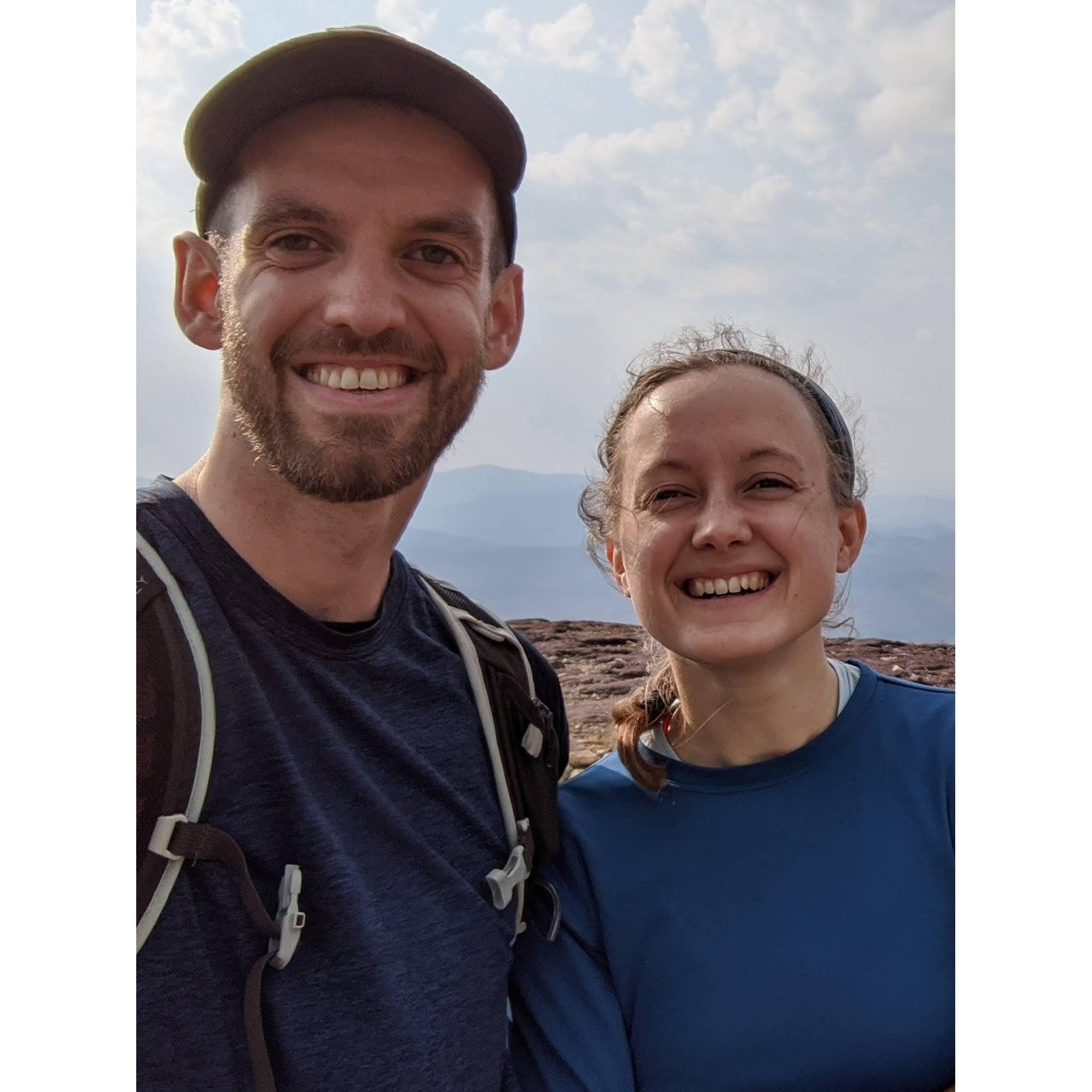 Our first picture together - hiking Mt. Eisenhower in NH!