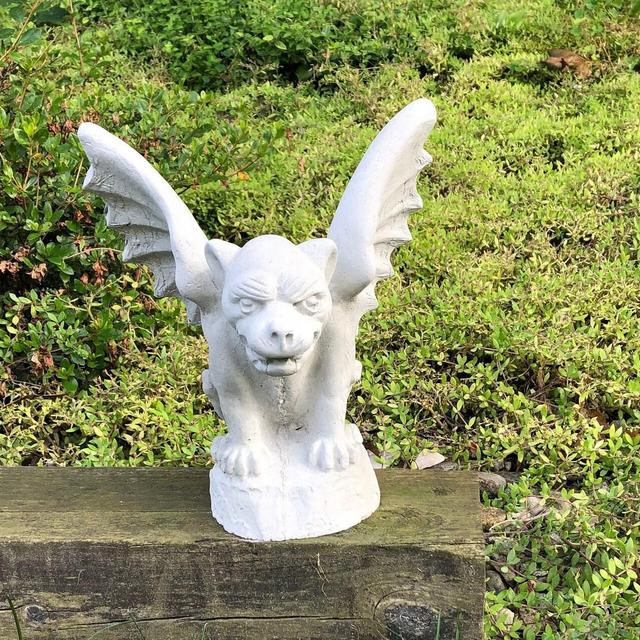 Cement Gargoyle, Garden Decor, Concrete Gargoyle, Garden Statue, Winged Creature, Gothic Protection Figure, Concrete Statue
