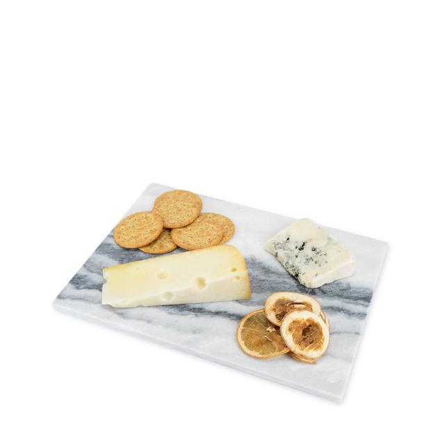 True Marble Cheese Plate Serveware Board, Serving Tray for Appetizers and Charcuterie, Set of 1, Grey