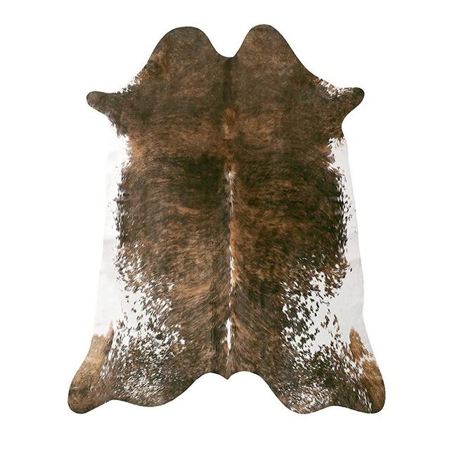 Keeko Faux Cowhide Rug Cute Cow Print Rug, Faux Fur Cow Hide Animal Rugs for Bedroom Living Room Western Home Decor Carpets 2.3x3.6 Feet Saddle Brown