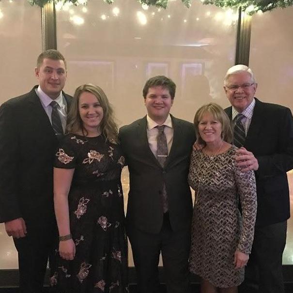 Celebrating at Kelly's wedding.