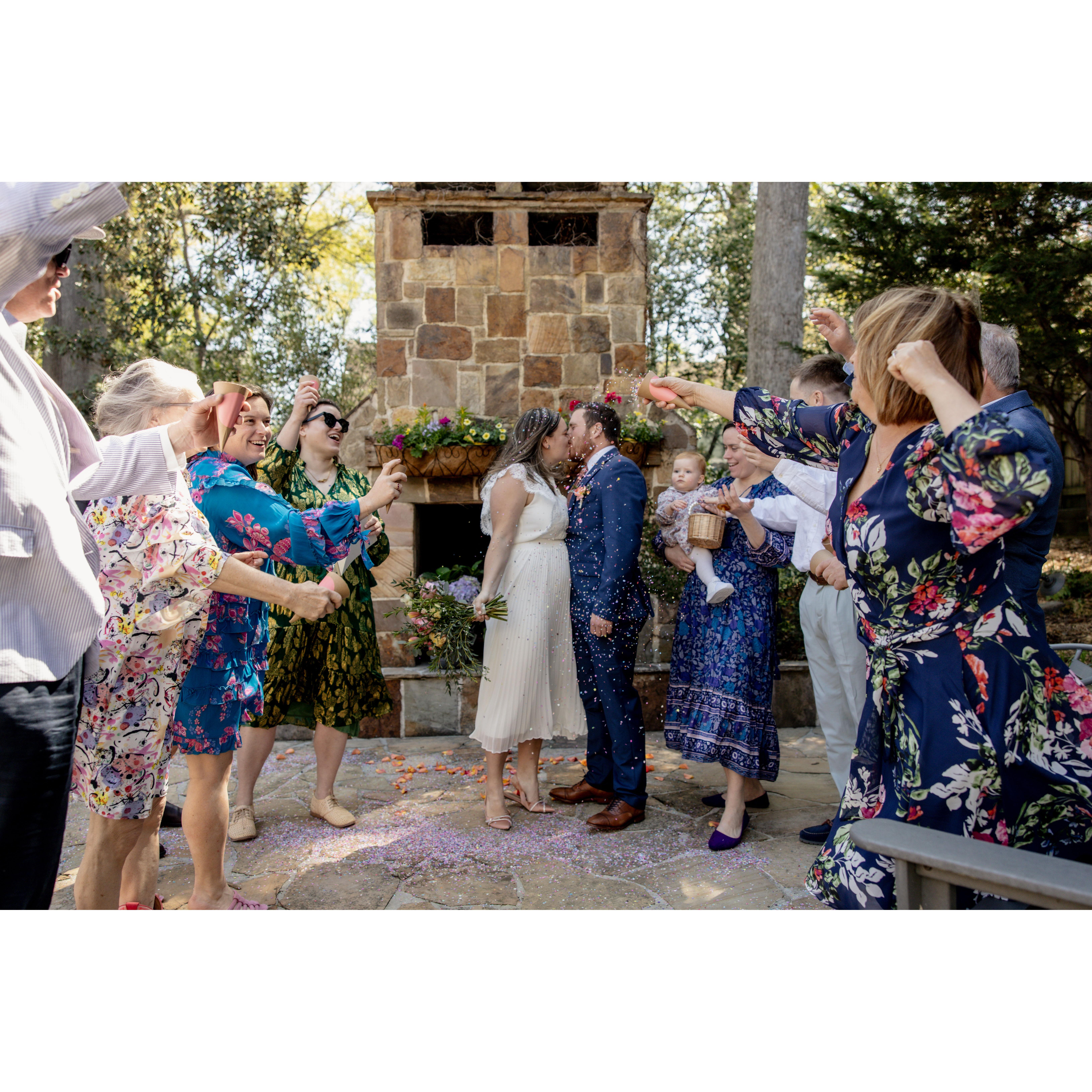 Our first kiss after our civil ceremony!