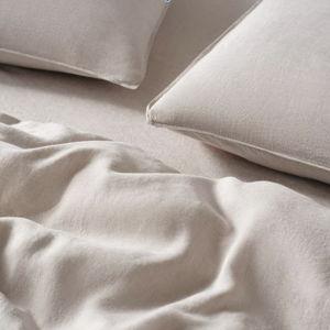 Washed European Linen Duvet Cover- King "Oat Chambray"