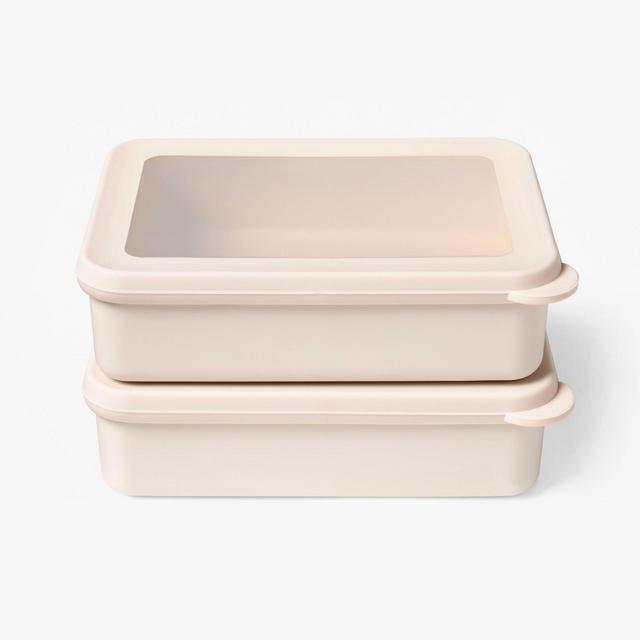 2pk 3c Rectangle Food Storage Container Cream - Figmint™