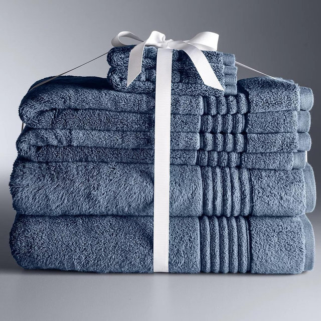 Ocean Blue - Simply Vera Vera Wang Signature 6-piece Bath Towel Set in Ocean Blue