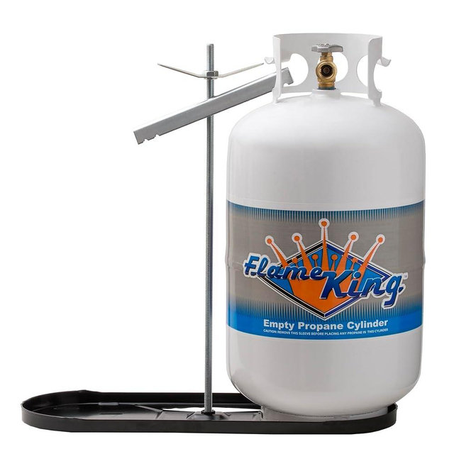 Flame King Dual RV Propane Tank Cylinder Rack for RVs and Trailers for 30lb Tanks - KT30MNT (Tanks Sold Separately), Black